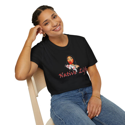 Native Life, "No More Missing Sisters", #MMIW Unisex Softstyle T-Shirt