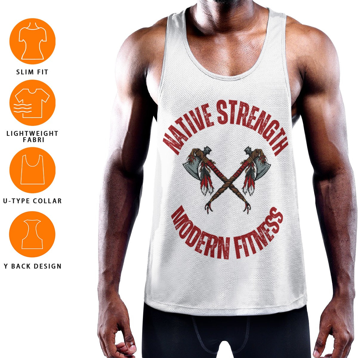 Native Strength Men's Slim Y-Back Muscle Tank Top