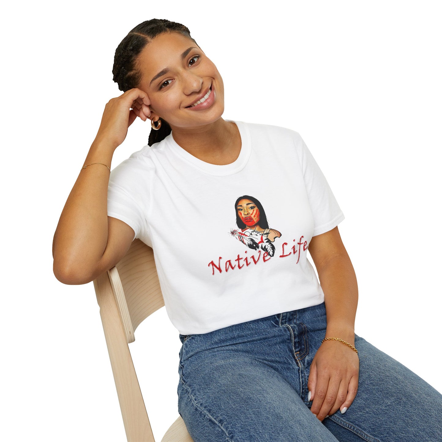 Native Life, "No More Missing Sisters", #MMIW Unisex Softstyle T-Shirt