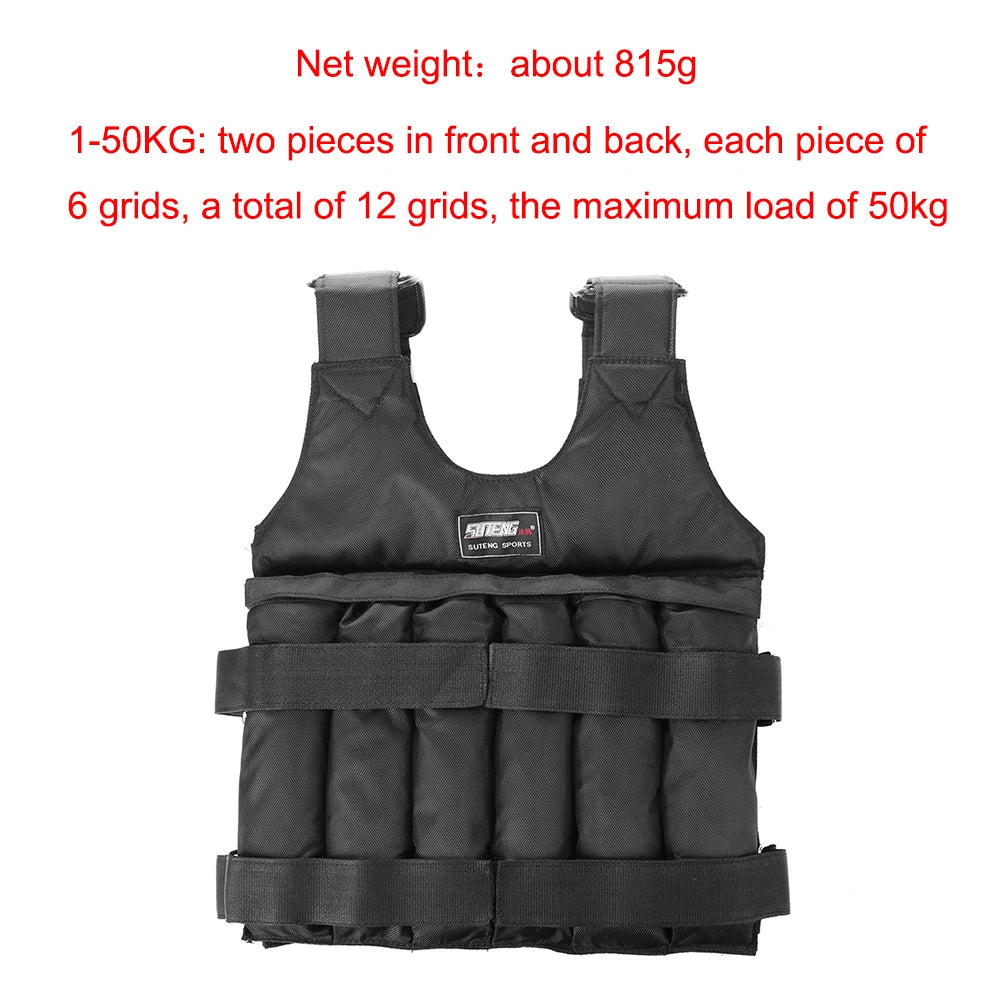 20kg/50kg Sports Loading Weighted Vest For Boxing Training Workout Fitness Equipment Adjustable Waistcoat Jackets Sand Clothing