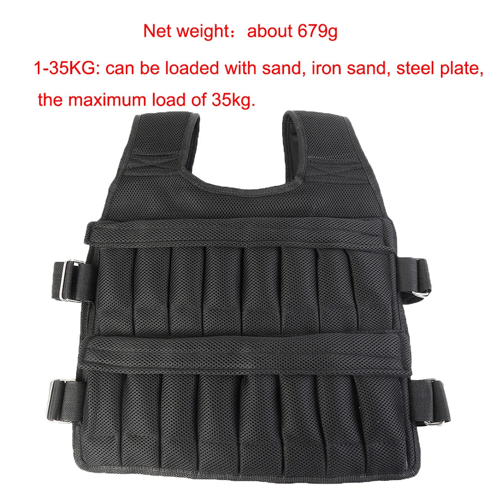 20kg/50kg Sports Loading Weighted Vest For Boxing Training Workout Fitness Equipment Adjustable Waistcoat Jackets Sand Clothing