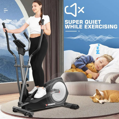 Elliptical Machine with Hyper-Quiet Magnetic Driving System, 22 Resistance Levels Home Gym Elliptical Exercise Machine