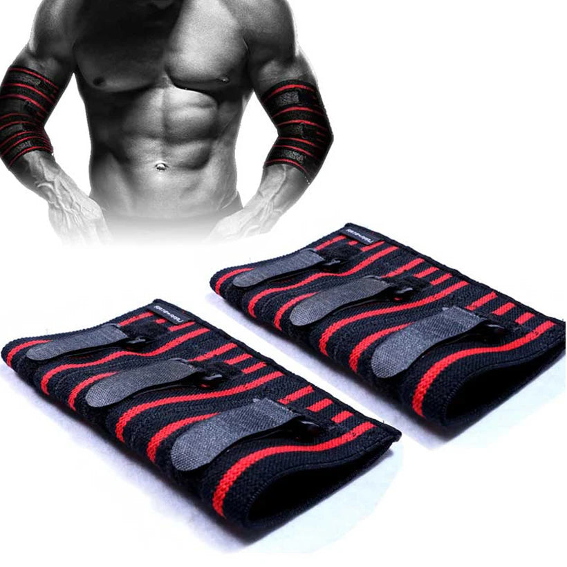 Adjustable Elbow Sleeve Brace Compression Support for Weightlifting Bodybuilding Bench Press Segmented Elbow Pad Protector