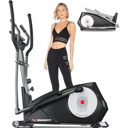 Elliptical Machine with Hyper-Quiet Magnetic Driving System, 22 Resistance Levels Home Gym Elliptical Exercise Machine