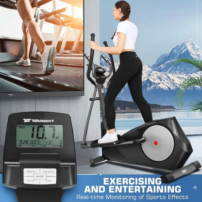 Elliptical Machine with Hyper-Quiet Magnetic Driving System, 22 Resistance Levels Home Gym Elliptical Exercise Machine