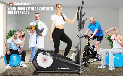 Elliptical Machine, Foldable Elliptical Machine for Home, 22 Resistance Levels with Large LCD Monitor Eliptical Exercise Machine