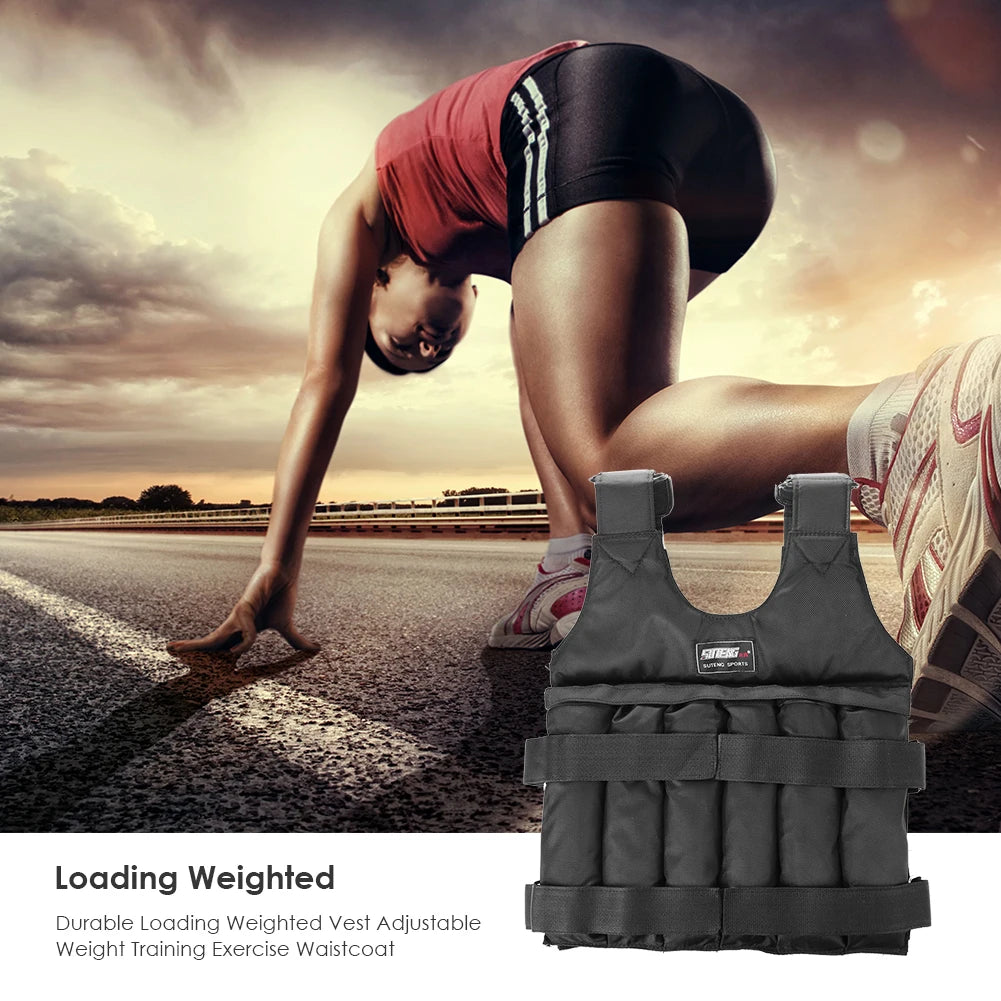 20kg/50kg Sports Loading Weighted Vest For Boxing Training Workout Fitness Equipment Adjustable Waistcoat Jackets Sand Clothing